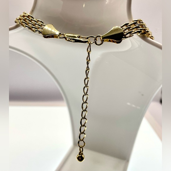 Vintage Signed 14KGP Linked Necklace Choker - Picture 6 of 8